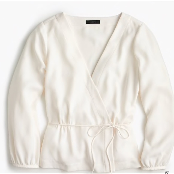 New! Size 12 Tall J. Crew Faux-Wrap Top - Picture 2 of 7